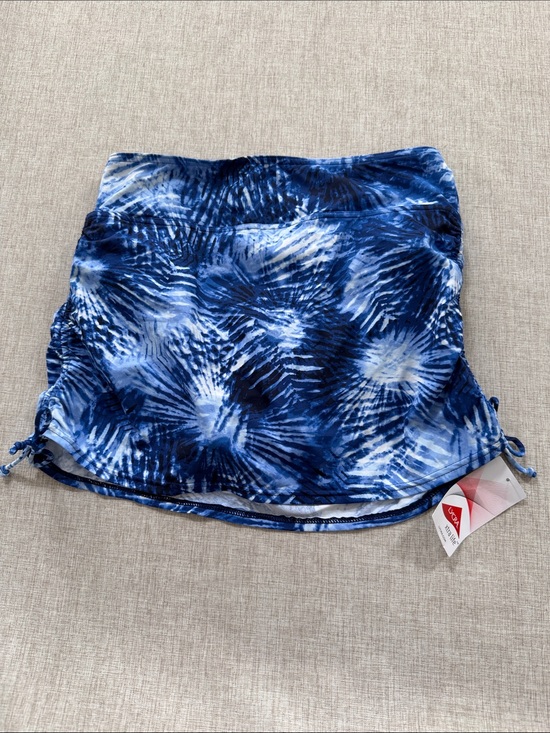 Lands' End Other - Lands End swim skirt/skort bottoms womens 8 blue graphic ruched modest beach